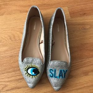 Gold Glitter Flat Shoes